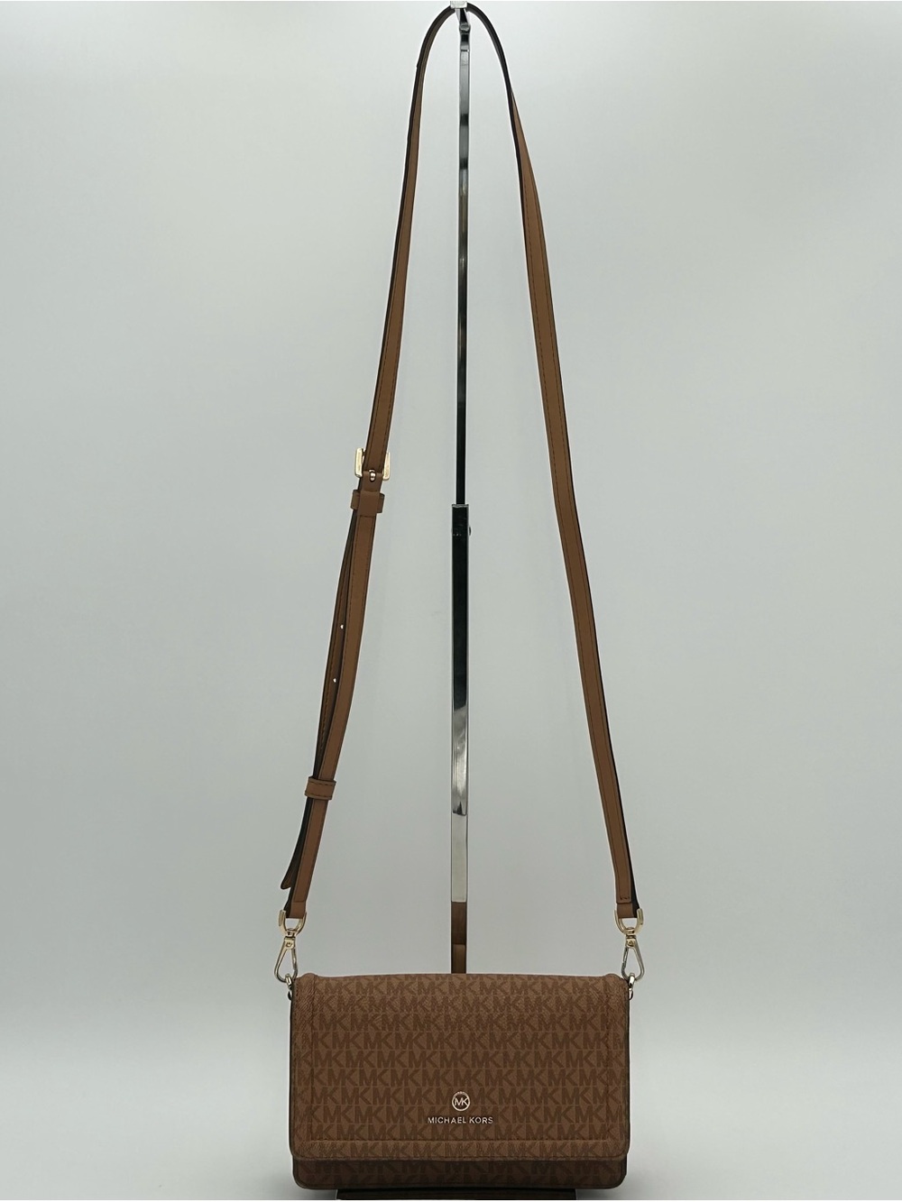 Michael Kors Brown Monogram Jet Set Crossbody Bag